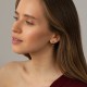 Серьги "Love" с фианитами (красное золото) с08138