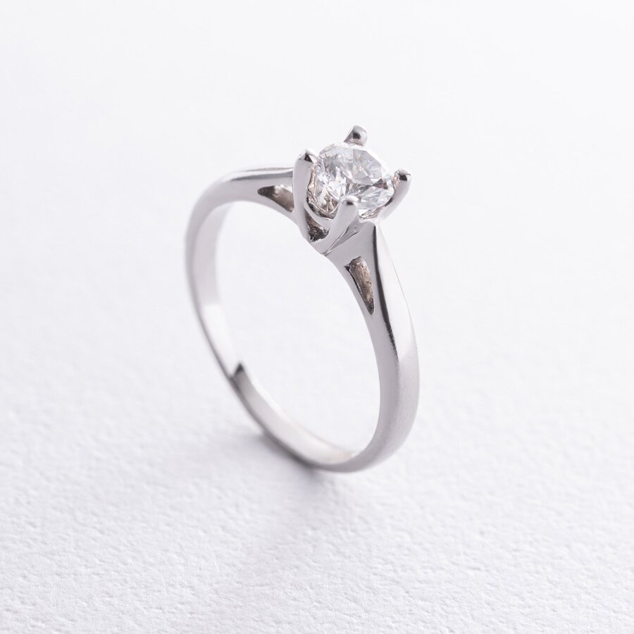 Серебряное помолвочное кольцо с фианитом 112188