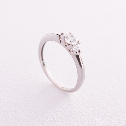 Помолвочное серебряное кольцо с фианитами 476