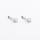 Серьги - пусеты с фианитами (белое золото) с09612
