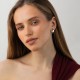 Серьги "Клевер" с фианитами (красное золото) с08663
