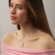 Крестик с фианитами (желтое, белое золото) п04048