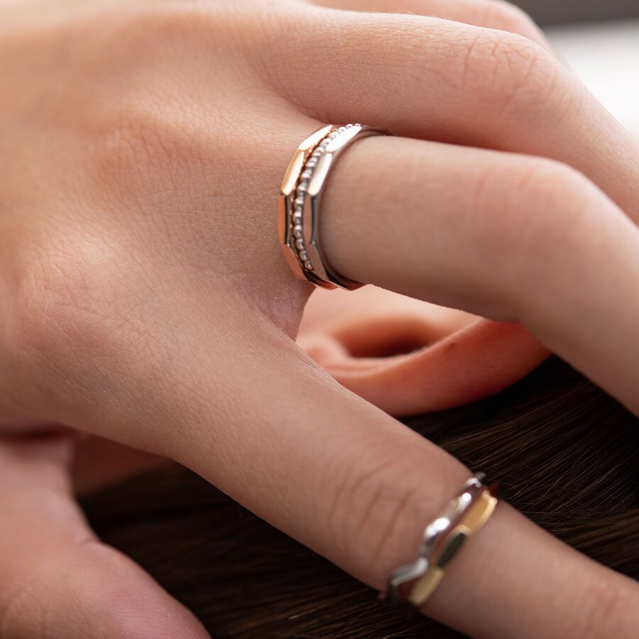 Золотое кольцо в стиле минимализм к06555