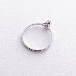 Золотое помолвочное кольцо c сердечком (фианит) к07578