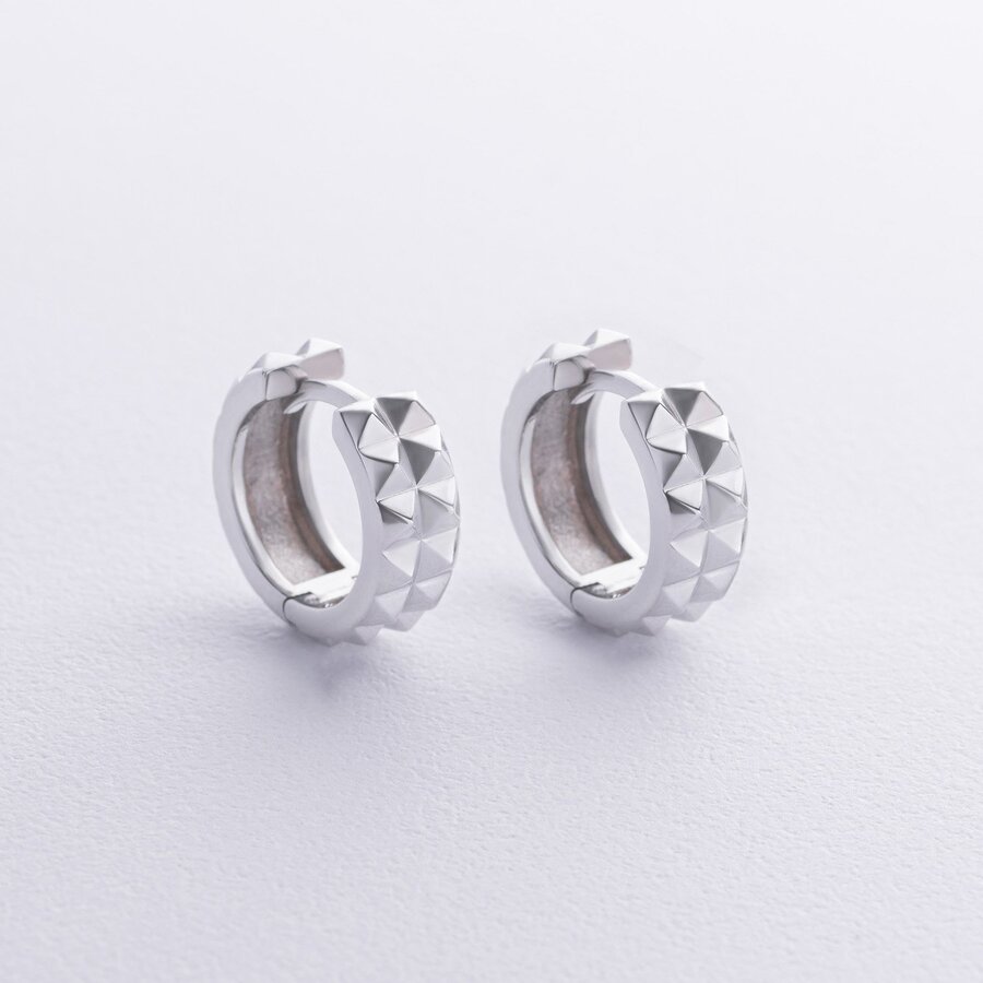 Сережки - кільця "Monica" у сріблі 7184