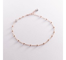 ﻿Золотий браслет "Кульки і серце" на ногу б03950