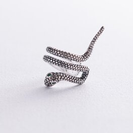 Срібна сережка - каффа "Змія" 123291