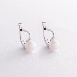 Срібні сережки з перлами OR123810