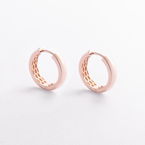 Серьги - кольца в красном золоте с09792