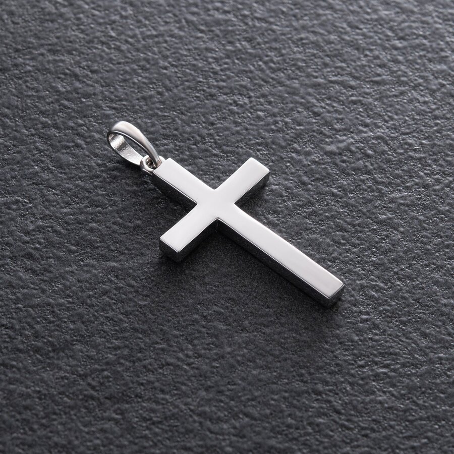 Срібний хрест ручної роботи "In God we trust" 132750g