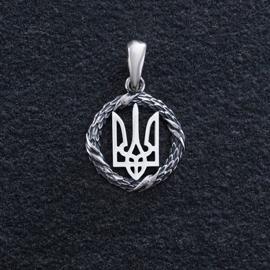 Срібний кулон "Герб України - Тризуб" 1060