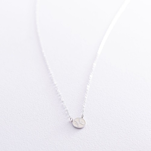 Серебряное колье "Знак зодиака Рыбы" 181052риби