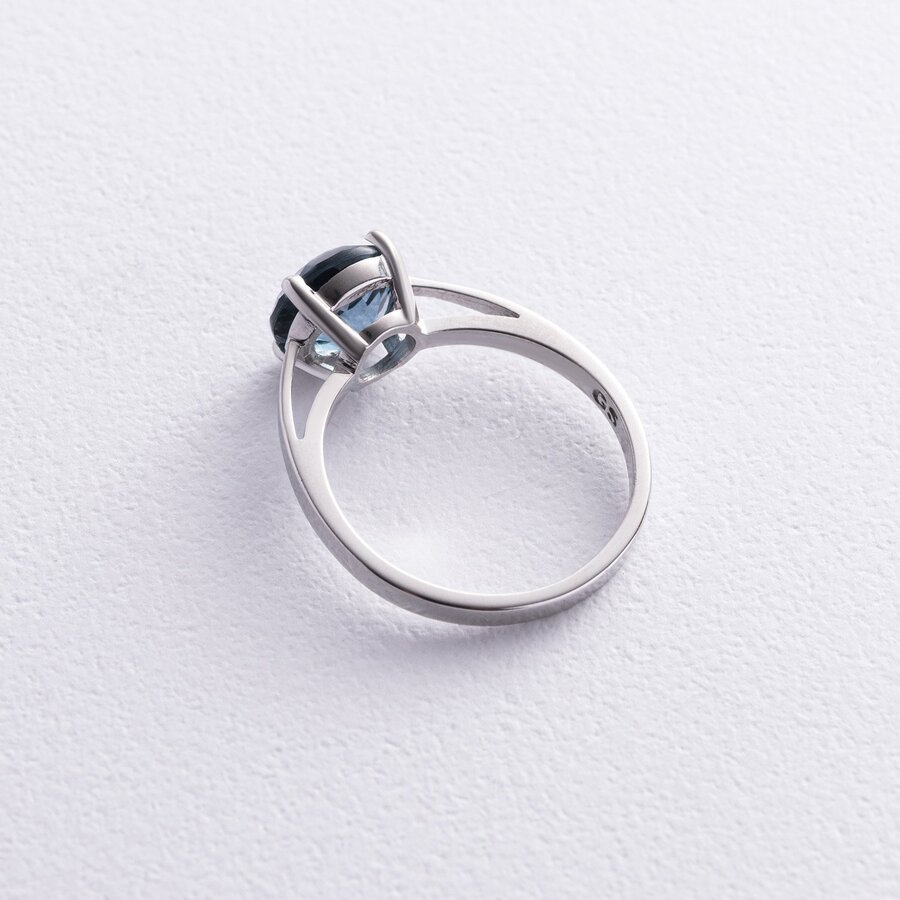 Серебряное кольцо с топазом "Лондон Голубой" GS-01-003-33