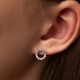 Серебряные серьги - пусеты с розовыми синтетическими сапфирами 2689/1р-PSPH