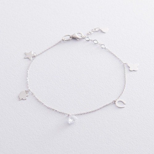 Золотий браслет з фіанітом б04272