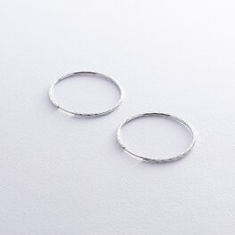 Серьги - кольца в белом золоте (3.3 см) с08665
