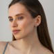 Серебряные серьги с розовыми синтетическими сапфирами 2580/1р-PSPH