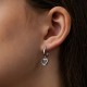 Серьги "Сердечки" в белом золоте (эмаль) с09642