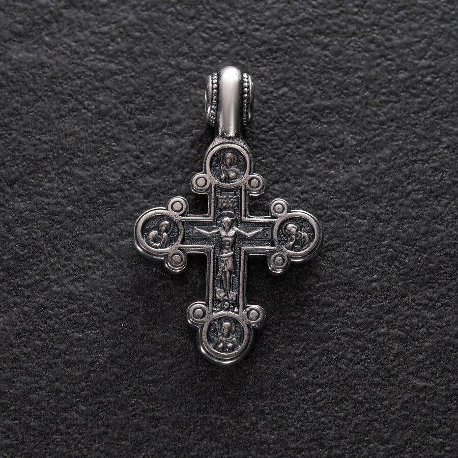 Православний хрест з чорнінням 13089