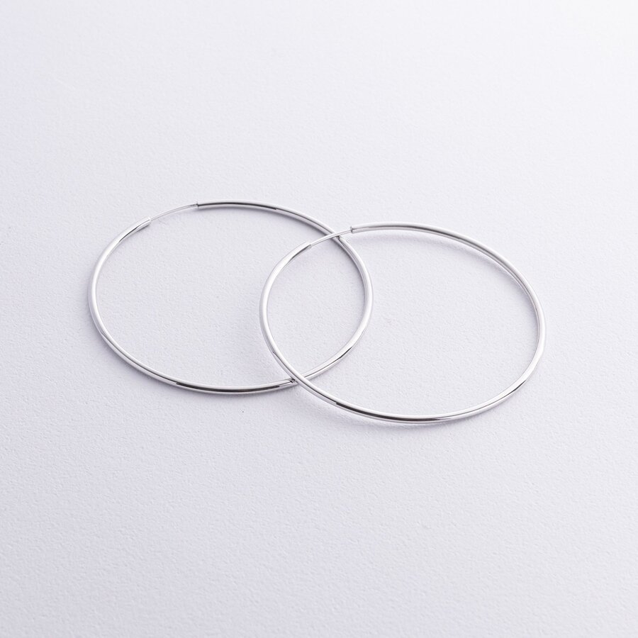 Серьги - кольца в белом золоте (5.3 см) с08532