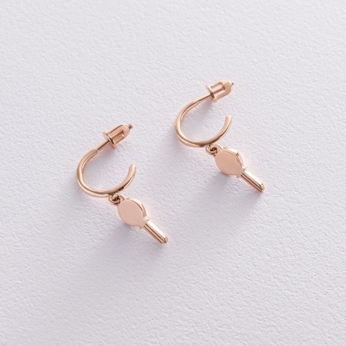 Золотые серьги - пусеты "Ключики" с07331