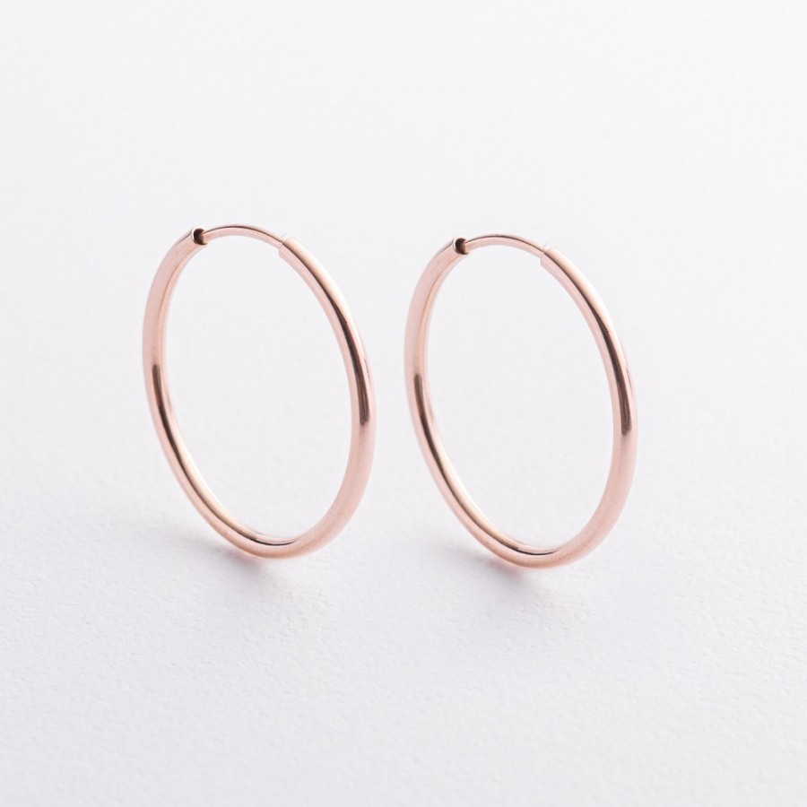 Серьги - кольца в красном золоте с04040