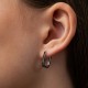 Серебряные серьги с черными камнями 2599/1р-CZB
