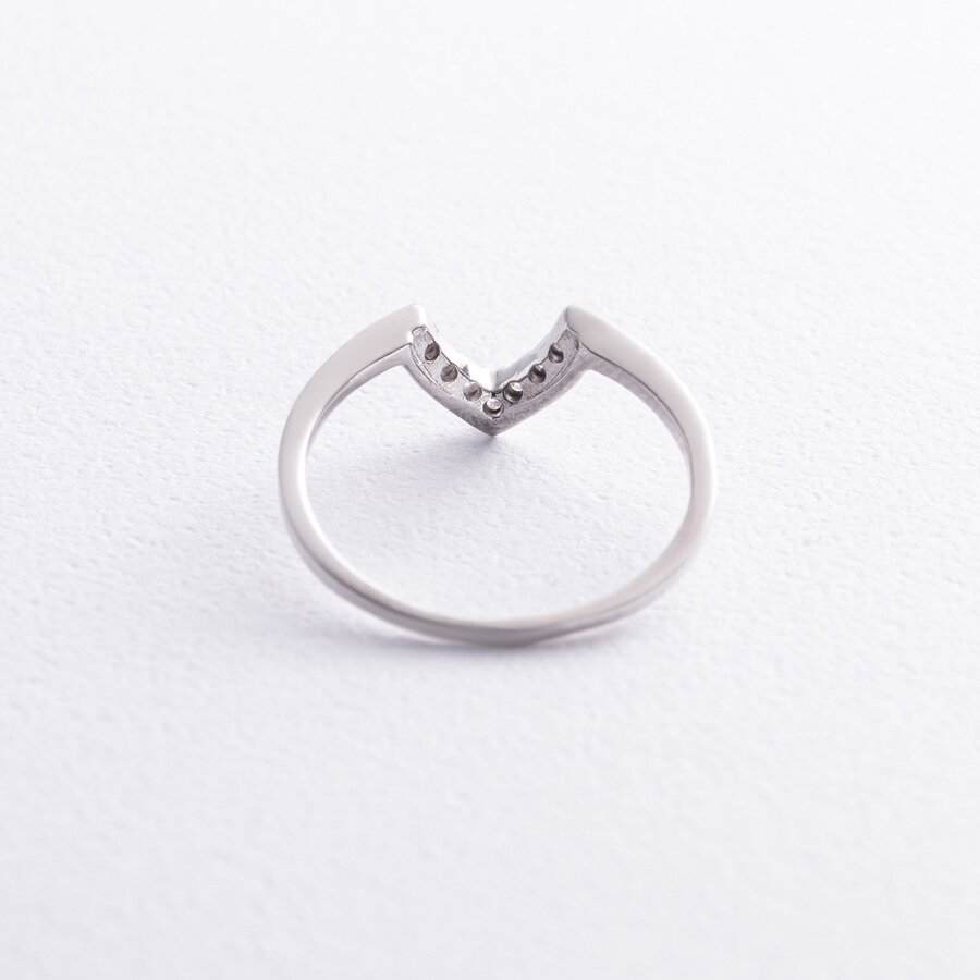 Двойное серебряное кольцо с пиропом и фианитами GS-01-004-4110