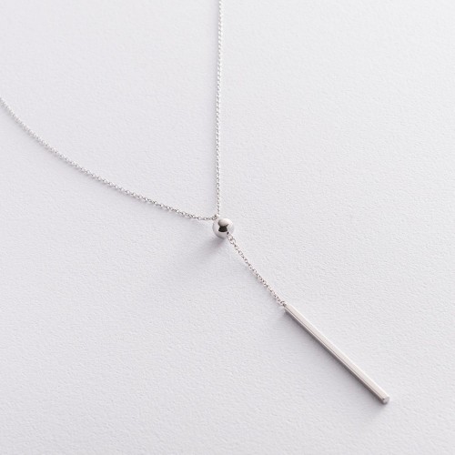 Колье "Хлоя" с шариком в белом золоте кол01936