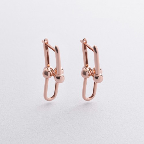 Серьги "Фантазия" в красном золоте (mini) с09516