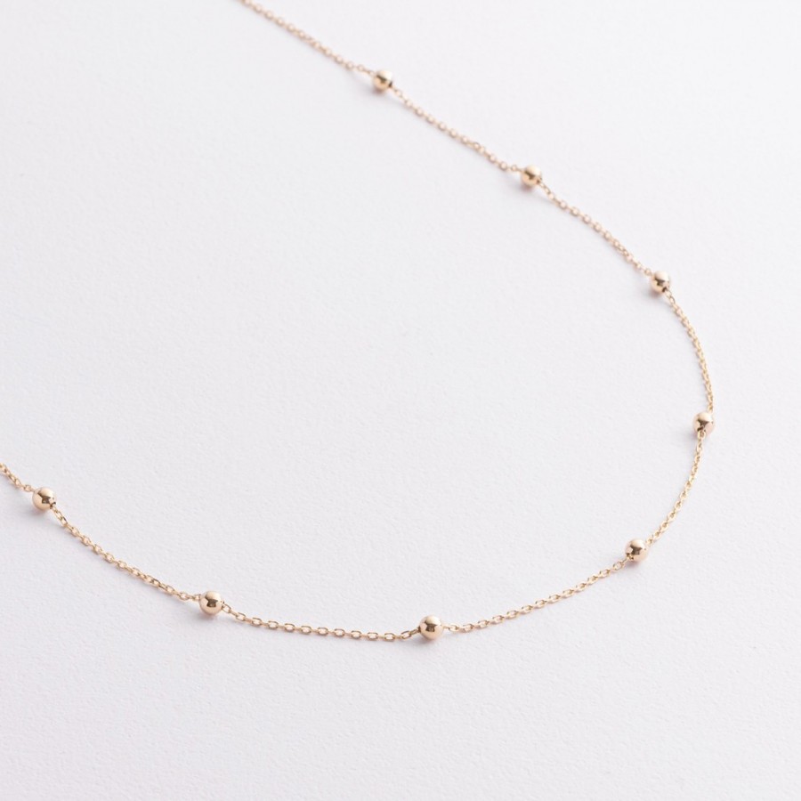 Колье "Шарики" в желтом золоте mini кол02649