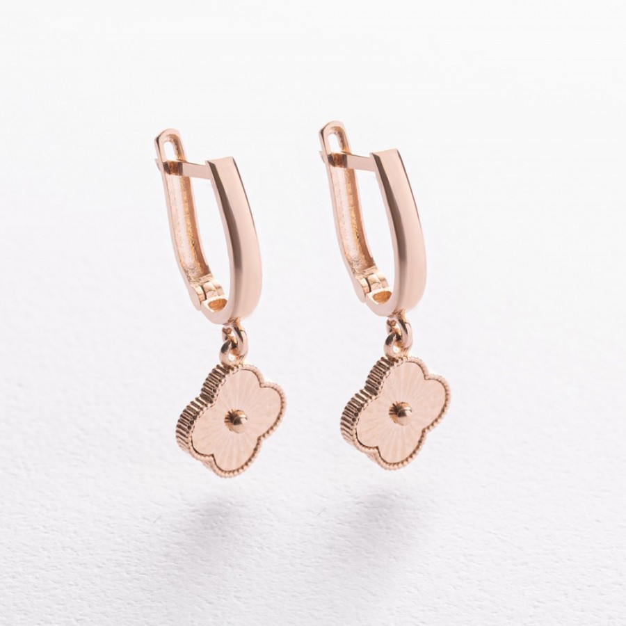 Золотые серьги "Клевер" с09711