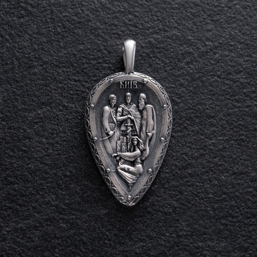 Серебряный кулон "Київ. Брати Кий, Щек, Хорив та їхня сестра Либідь" 133217