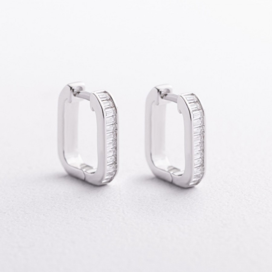 Серебряные серьги с фианитами 123554