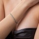 Срібний браслет з блакитними та жовтими фіанітами 890