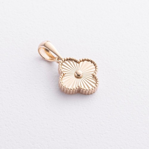 Кулон "Клевер" в желтом золоте п04090