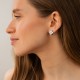 Сережки "Конюшина" в білому золоті с08990