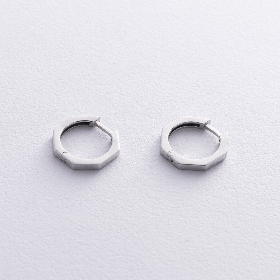 Сережки - кільця "Геометрія" у сріблі 7069