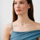 Серебряное колье - галстук "Колосок пшеницы" с фианитами 1254