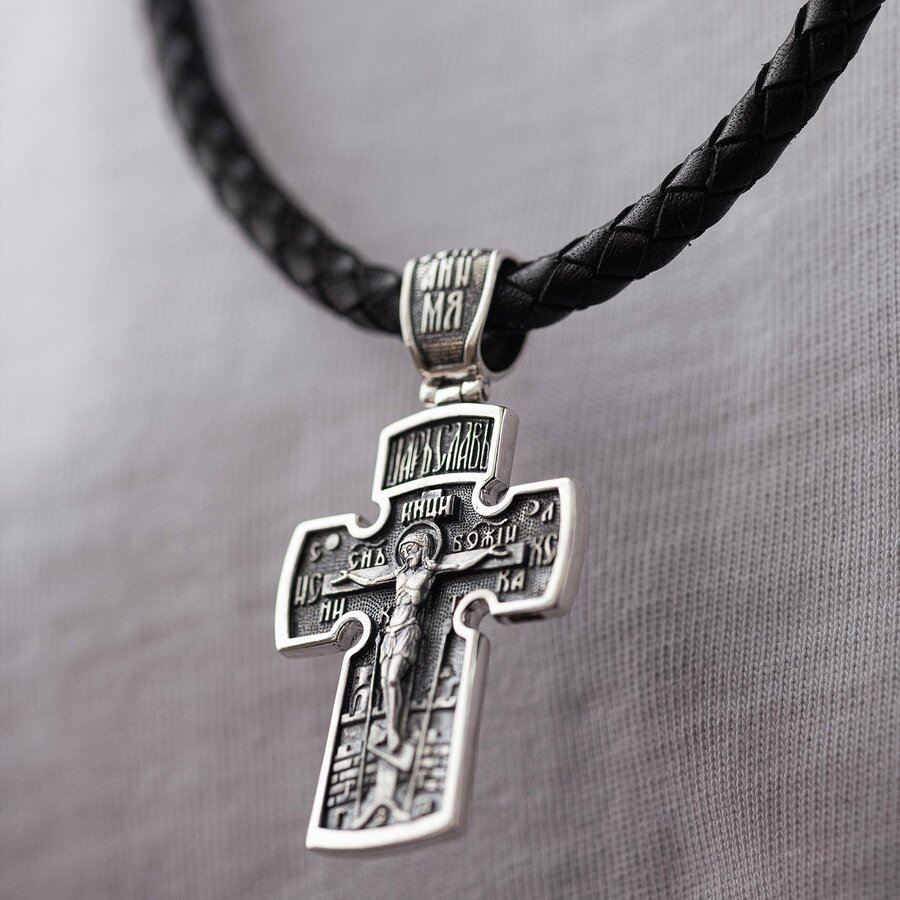 Серебряный крест ''Распятие. Архангел Михаил.'' 132514