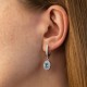 Серебряные серьги с голубыми топазами и фианитами GS-02-086-3010