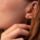 Золотые серьги - пусеты "Звезды метеориты" с фианитами с07906