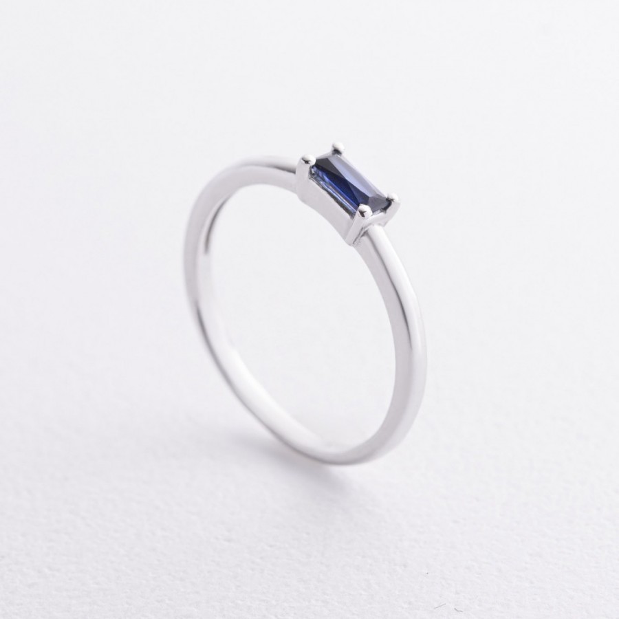 Серебряное кольцо с синтетическим сапфиром 1923/1р-HSPH