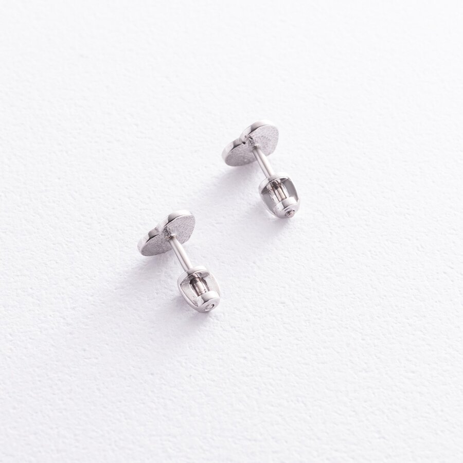 Срібні сережки - пусети "Сердечки" (емаль) OR131110