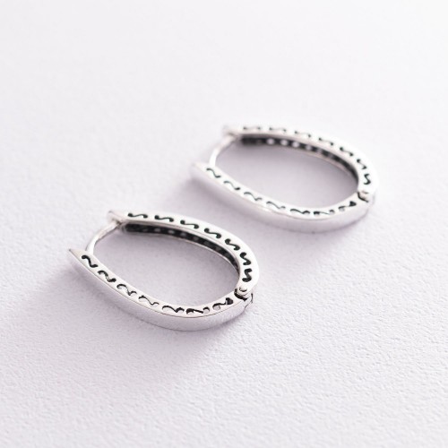 Серебряные серьги 122859