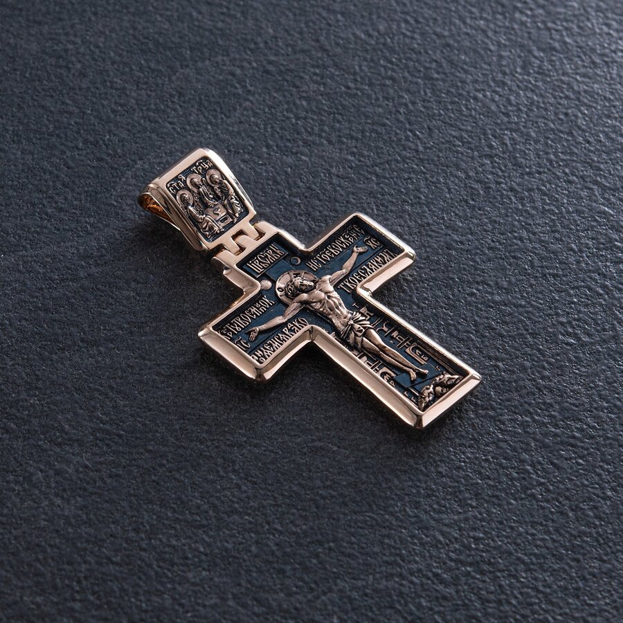 Православный крест "Распятие" (чернение) п01877