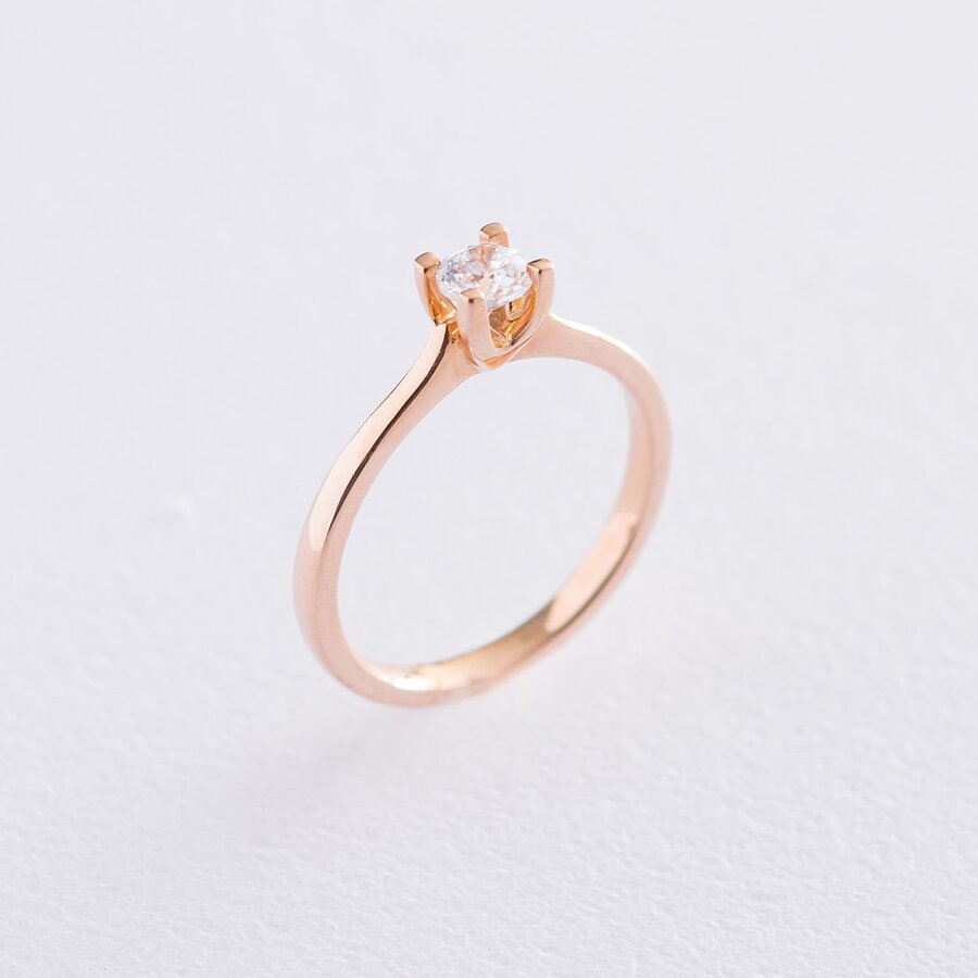 Золотое помолвочное кольцо (циркон Swarovski) к06257