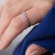 Серебряное кольцо с розовыми синтетическими сапфирами 1902/1р-PSPH