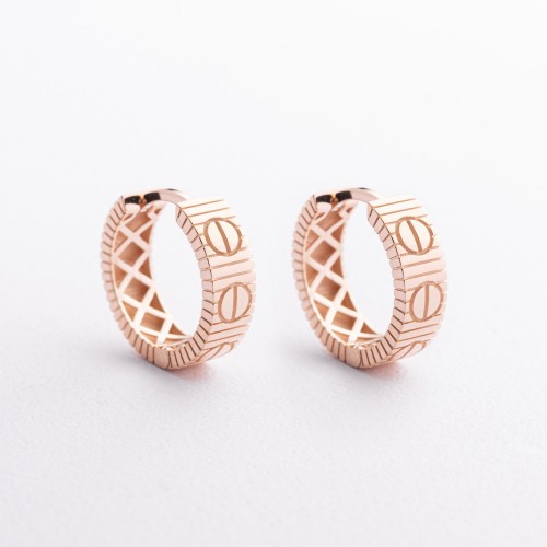 Золоті сережки - кільця "Love" с09623