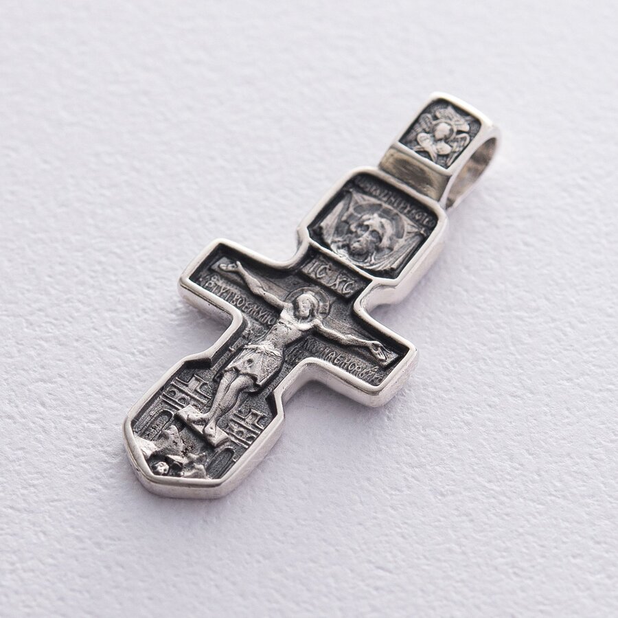 Серебряный православный крест с молитвой 131724